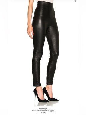ThePerfext (luxury Intermix Brand) NWOT Metallic 100% Soft Leather Leggings
